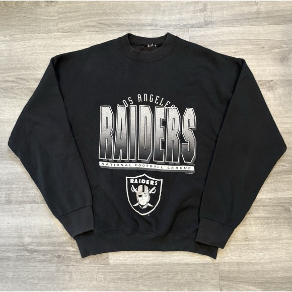 Vintage 1995 Los Angeles Raiders NFL Spell‎ Out Crewneck Sweatshirt Size XL - Picture 1 of 6